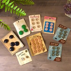 Vintage Buttons On Original Cards Various Brands